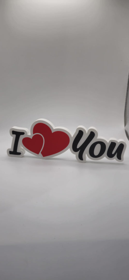 Placa Decorativa "I ♥ You"