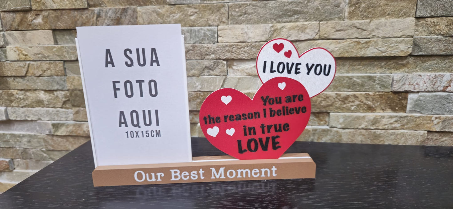 Porta-Retratos Personalizado em Impressão 3D - "Our Best Moment"