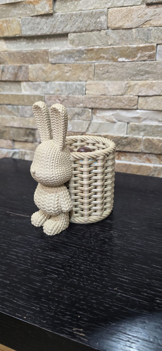 Cesto Decorativo em Formato de Coelho