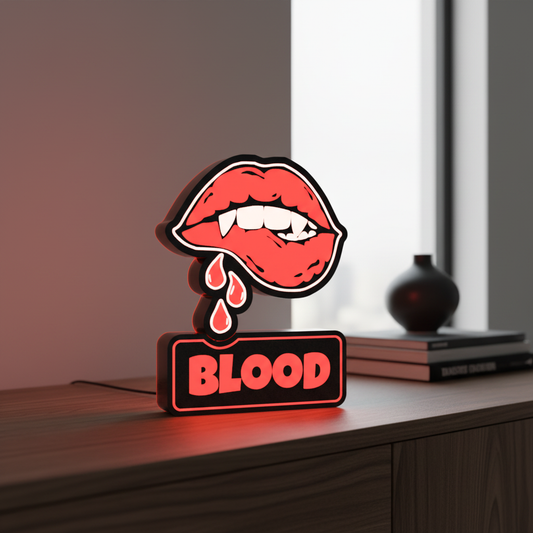 Fotografia lifestyle de luminária Blood vampiro