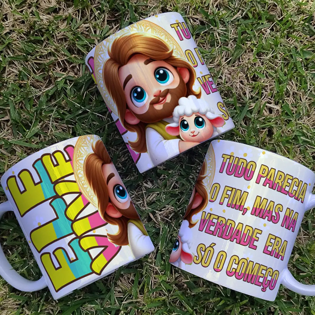 Canecas Páscoa Tema Jesus