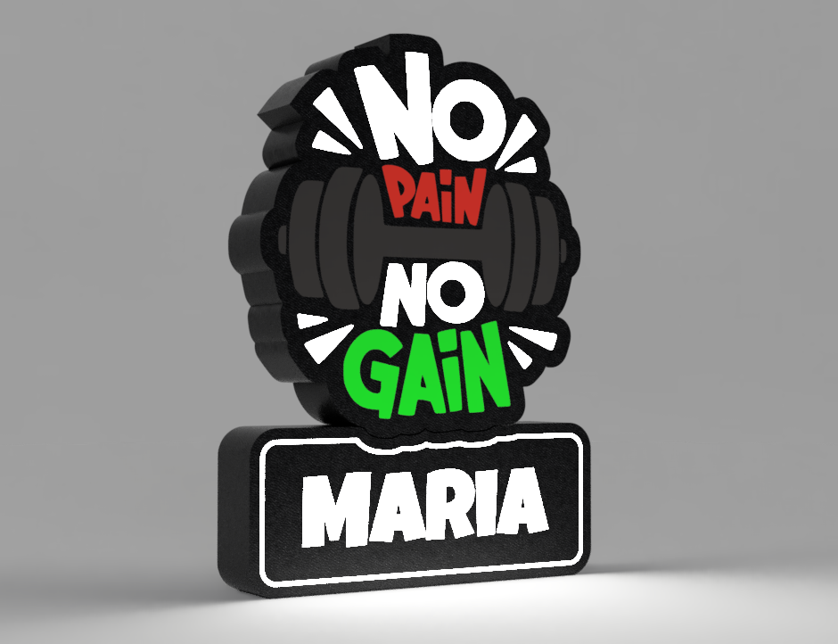 Luminária No Pain No Gain