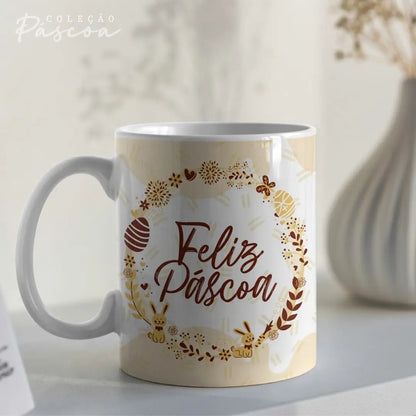 Canecas simples Feliz Páscoa
