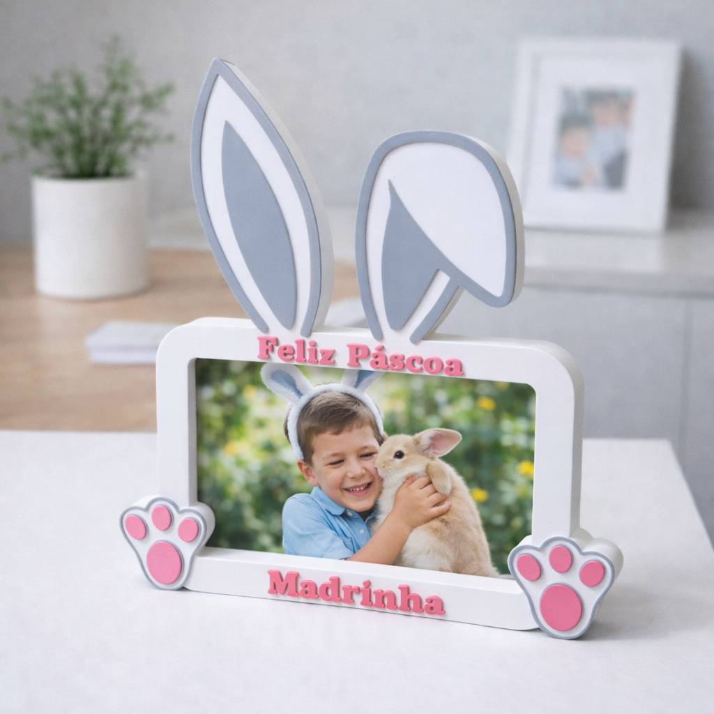 Porta-Retrato Coelho Páscoa para Padrinhos