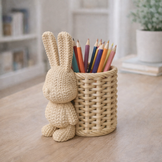 Cesto Decorativo em Formato de Coelho