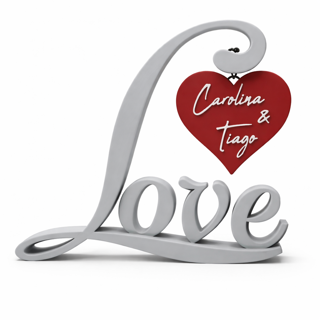 Decoração Love + Pendente personalizado