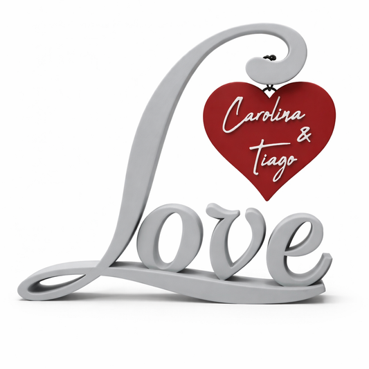 Decoração Love + Pendente personalizado