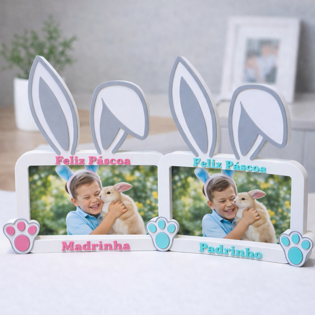 Porta-Retrato Coelho Páscoa para Padrinhos