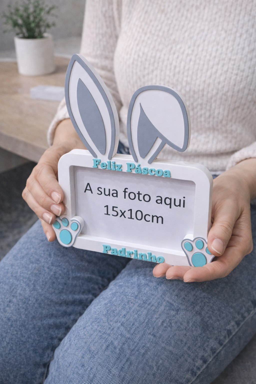 Porta-Retrato Coelho Páscoa para Padrinhos