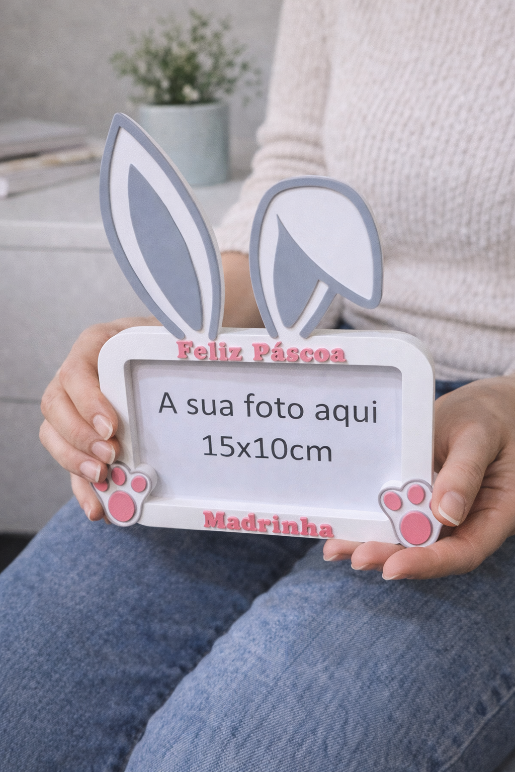Porta-Retrato Coelho Páscoa para Padrinhos