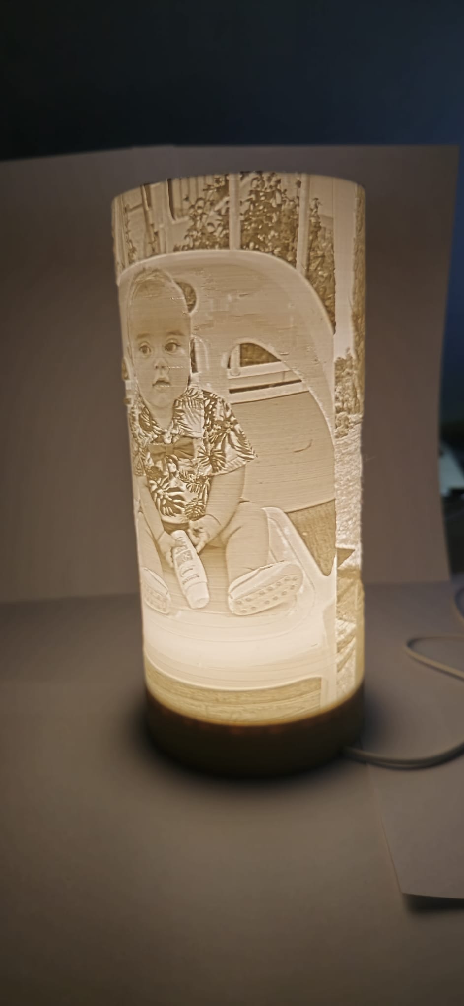 Candeeiro Cilindrico com Fotos