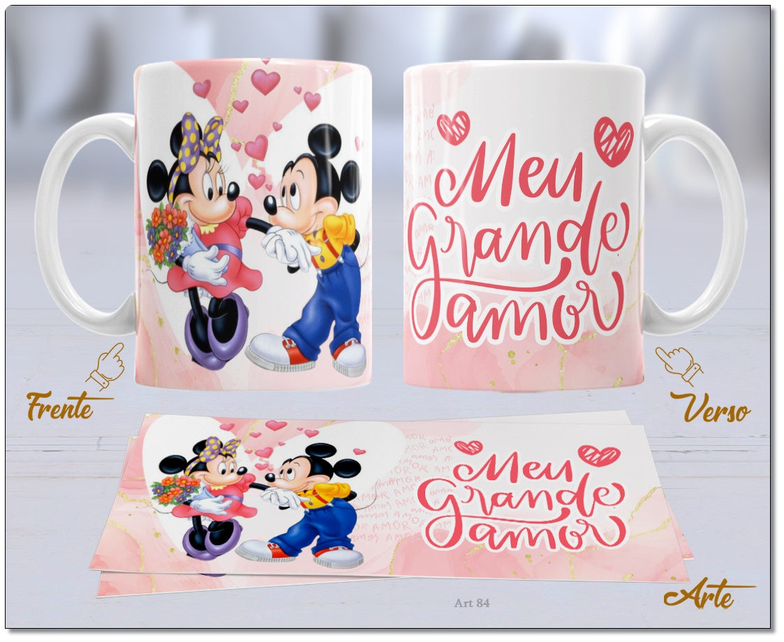 Caneca Dia dos Namorado Mickey e Minnie 2