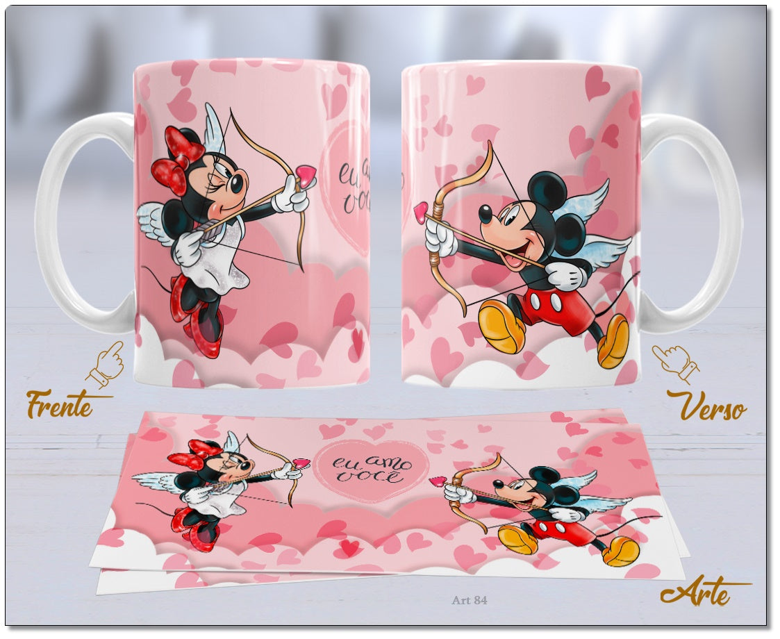 Caneca Dia dos Namorado Mickey e Minnie 2