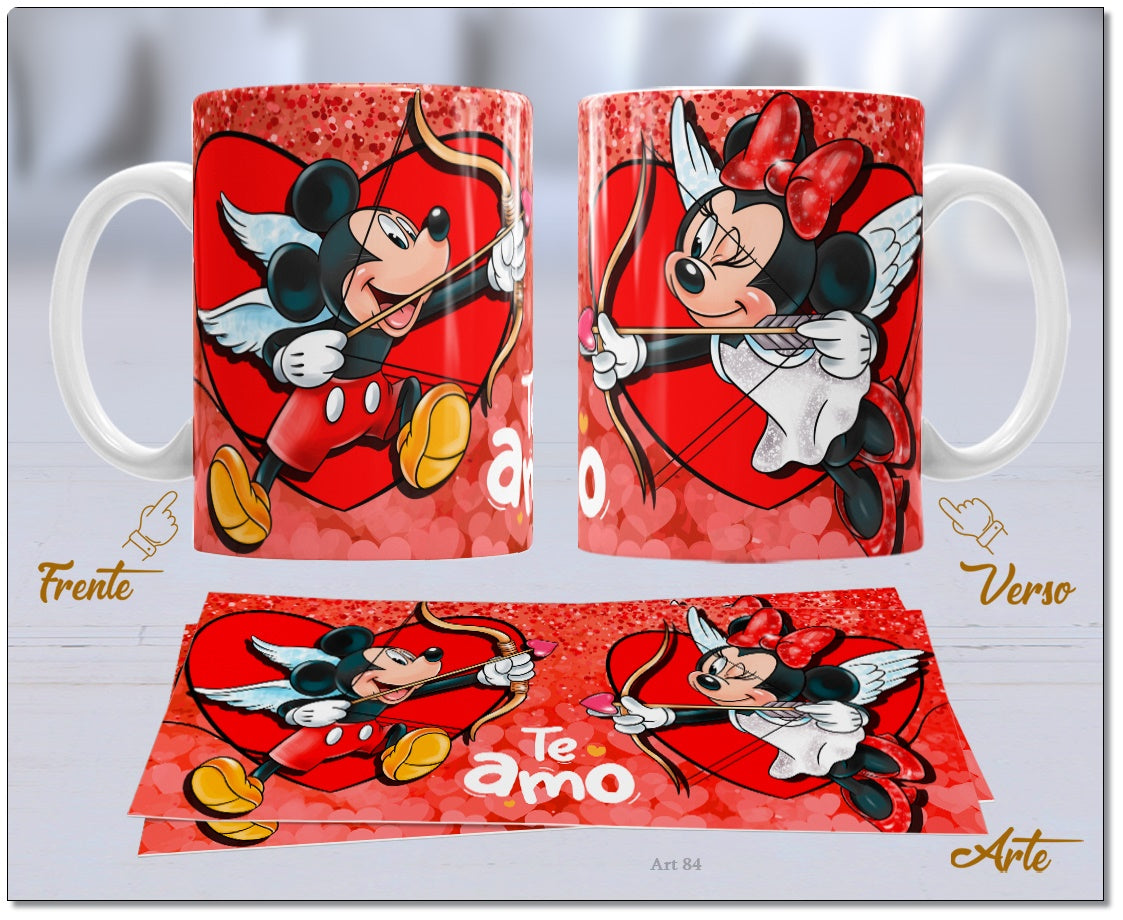 Caneca Dia dos Namorado Mickey e Minnie 2