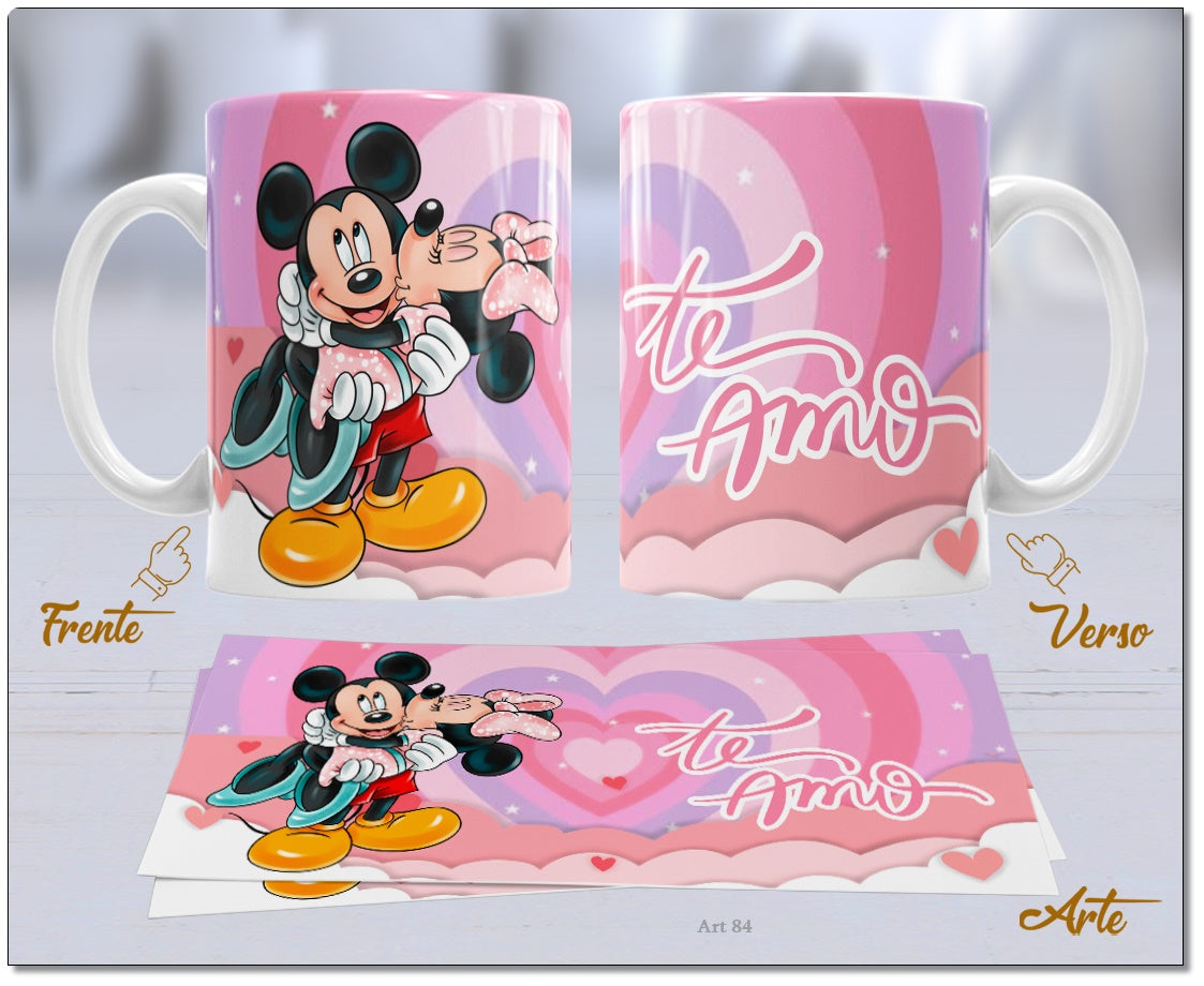 Caneca Dia dos Namorado Mickey e Minnie 2