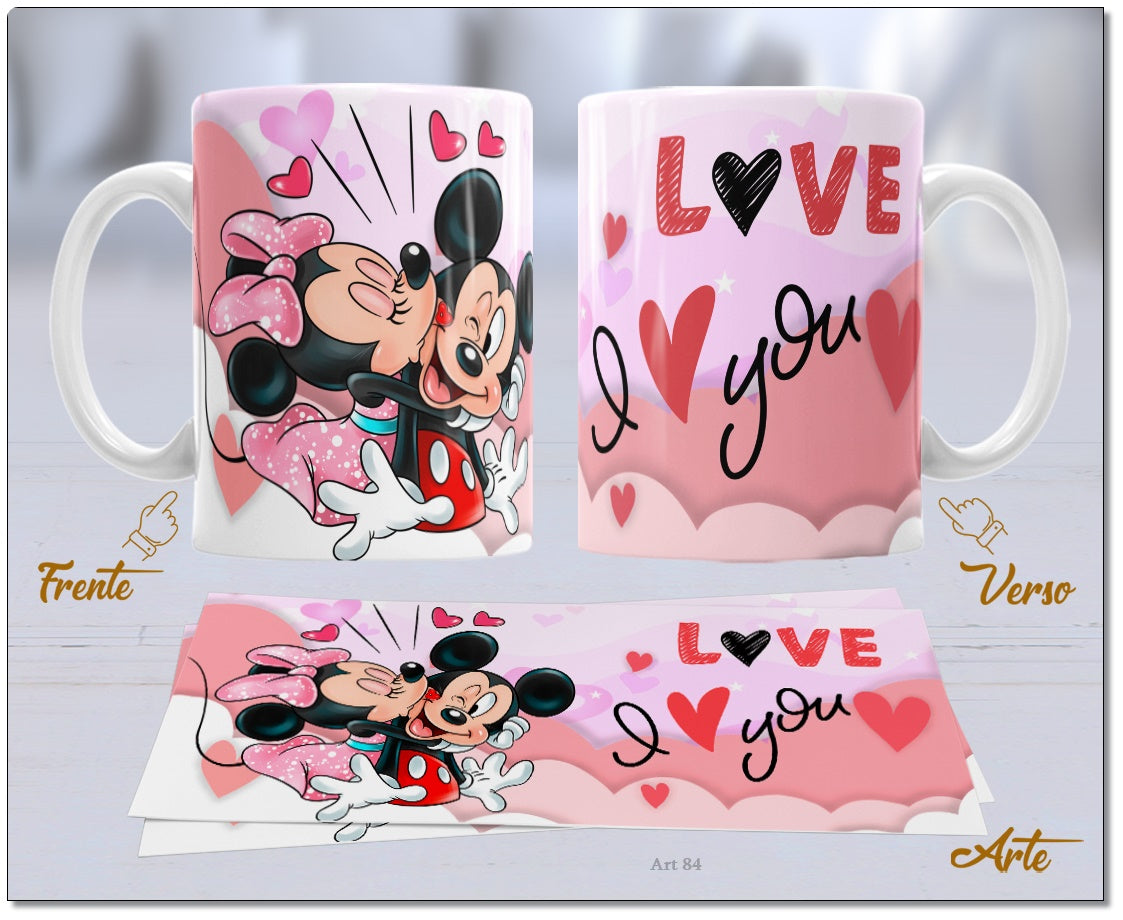 Caneca Dia dos Namorado Mickey e Minnie 2