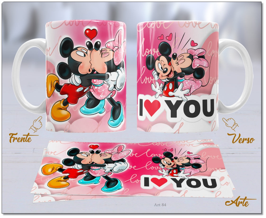Caneca Dia dos Namorado Mickey e Minnie 2