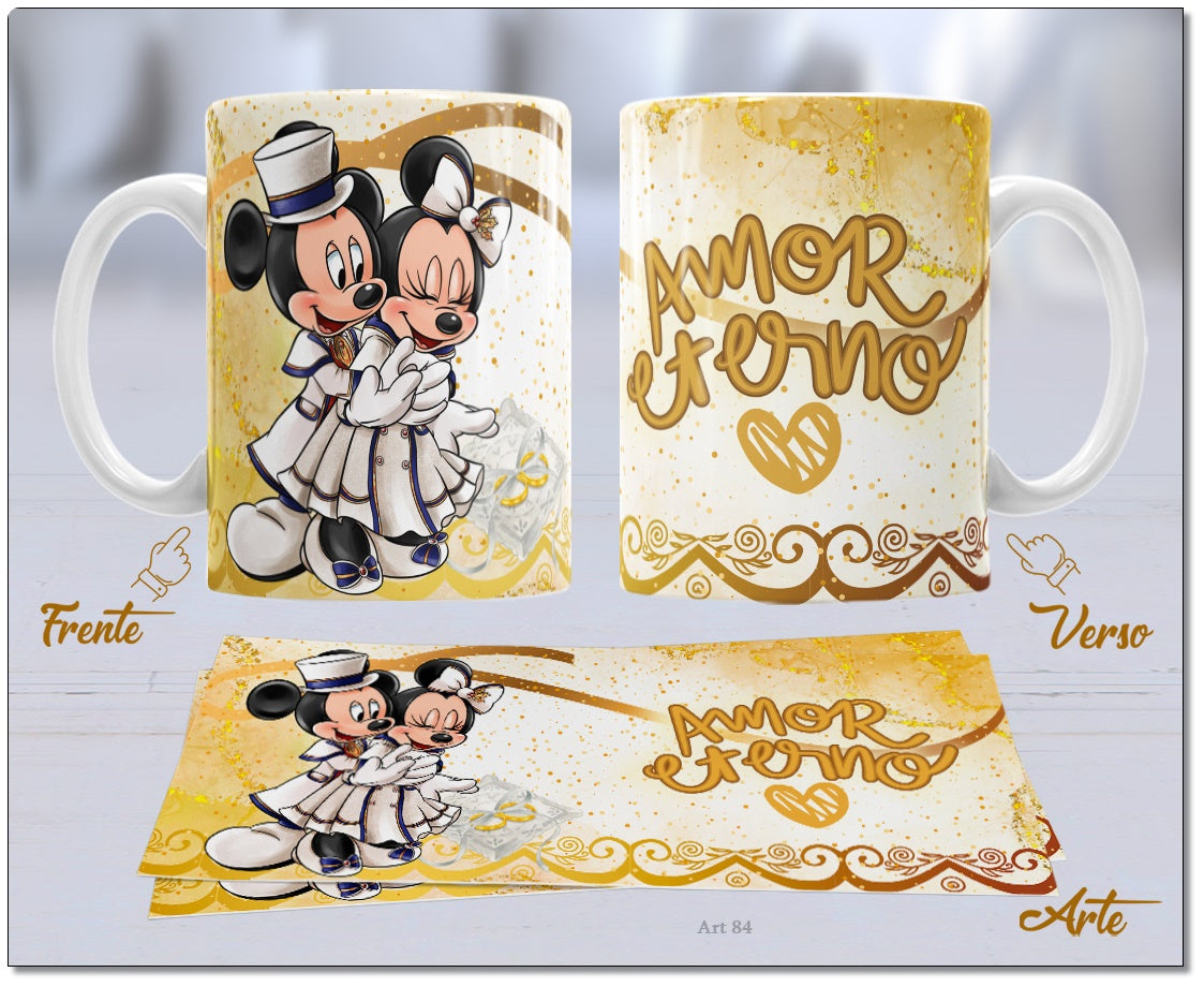Caneca Dia dos Namorado Mickey e Minnie 2