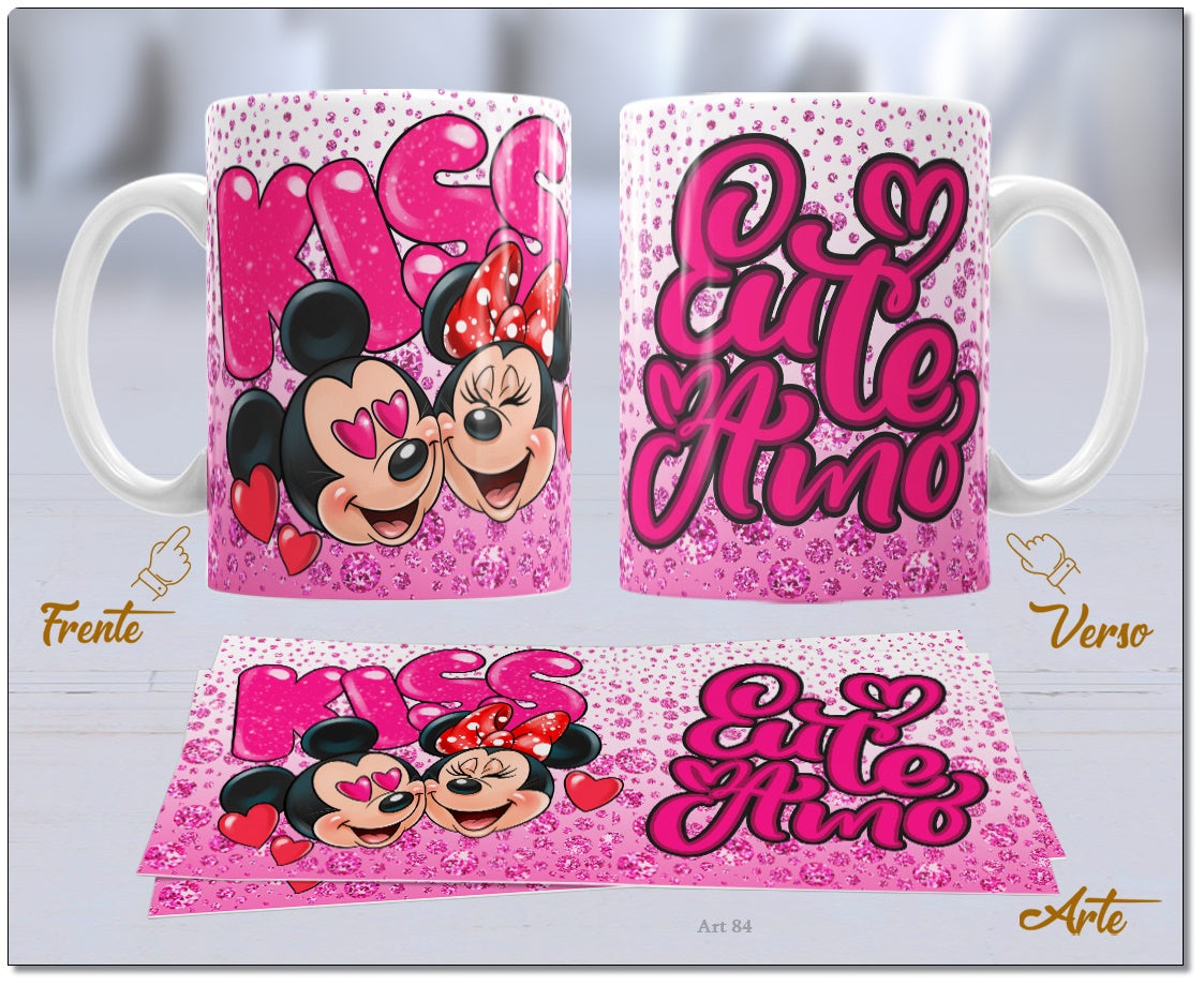 Caneca Dia dos Namorado Mickey e Minnie 2