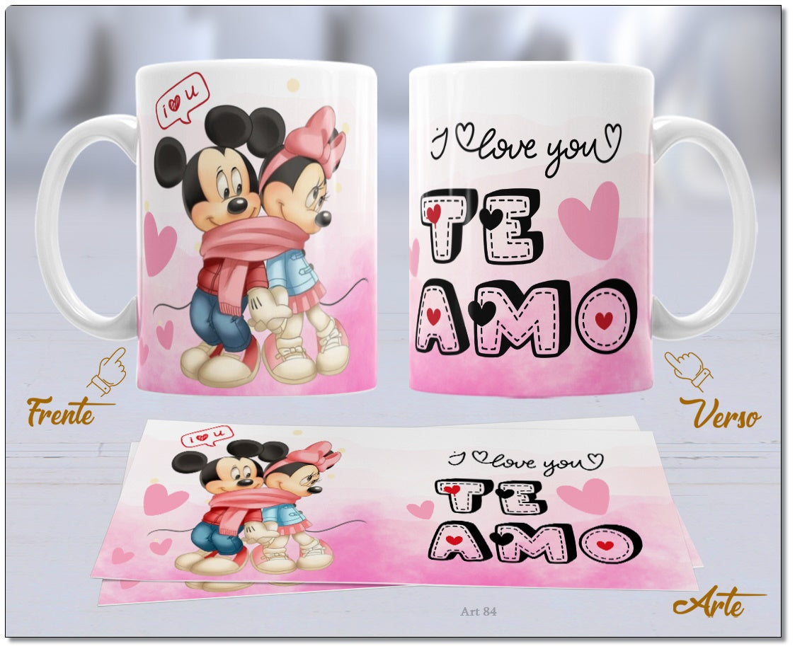Caneca Dia dos Namorado Mickey e Minnie 2