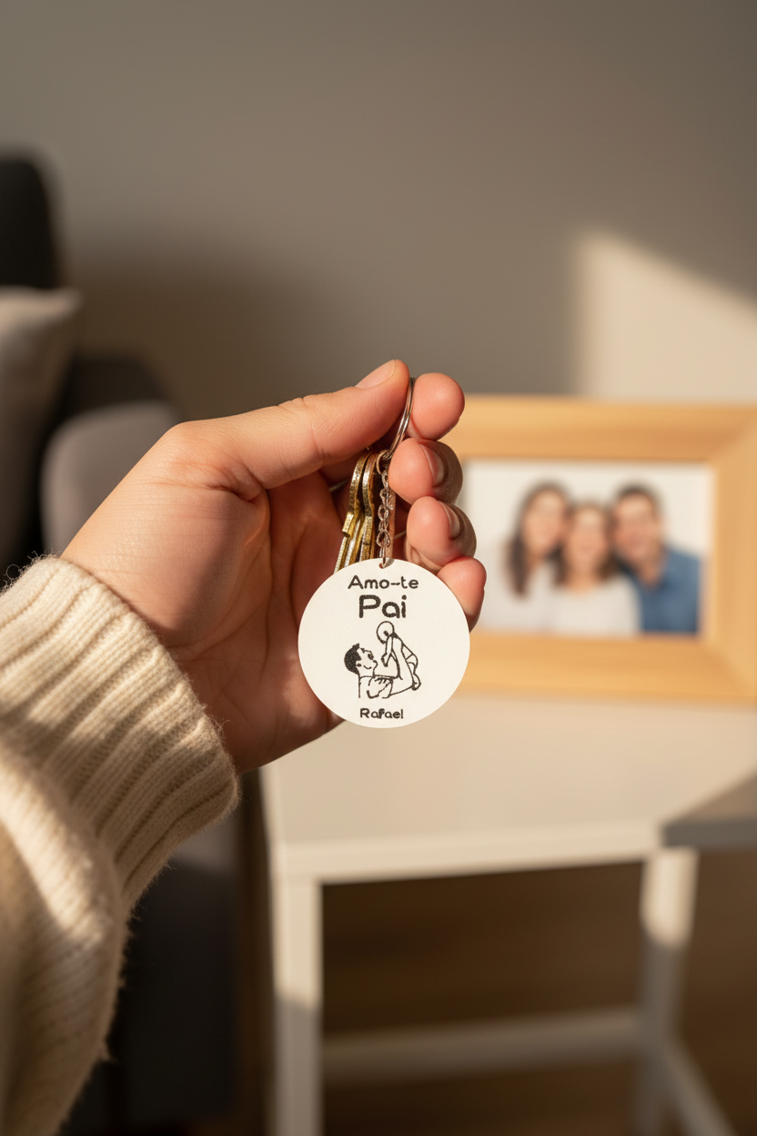 Foto UGC do porta-chaves personalizado Amo-te Pai