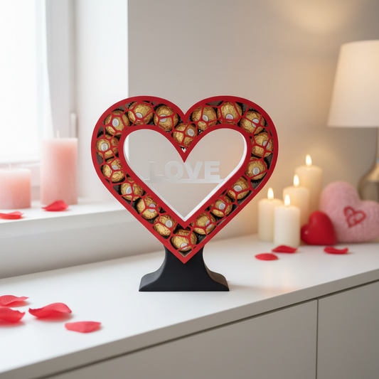 Imagem lifestyle do coração porta-chocolates "LOVE"