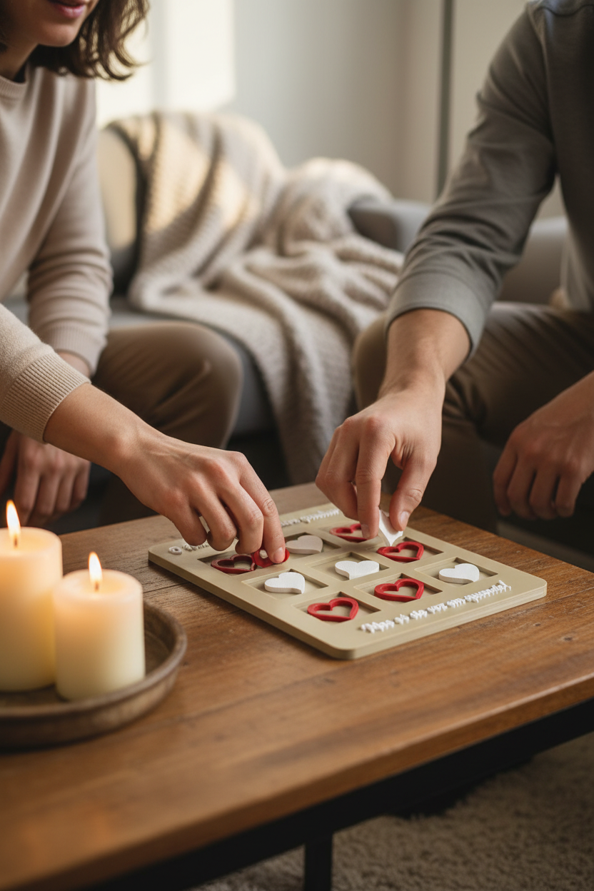Imagem UGC do casal jogando o jogo do galo romântico