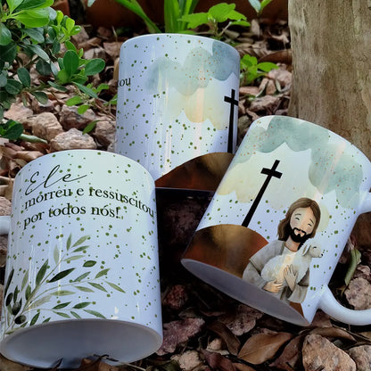 Canecas Páscoa Tema Jesus