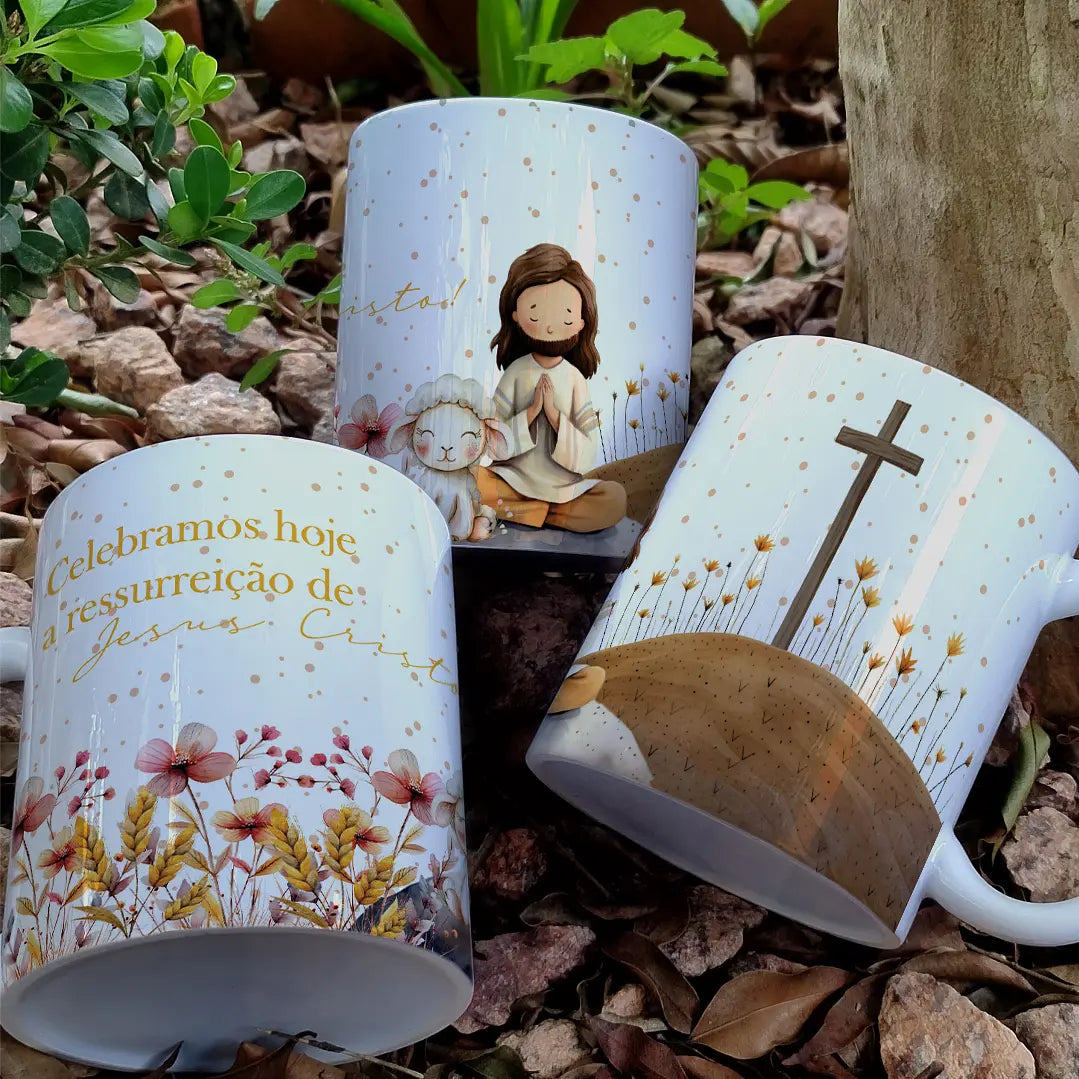Canecas Páscoa Tema Jesus