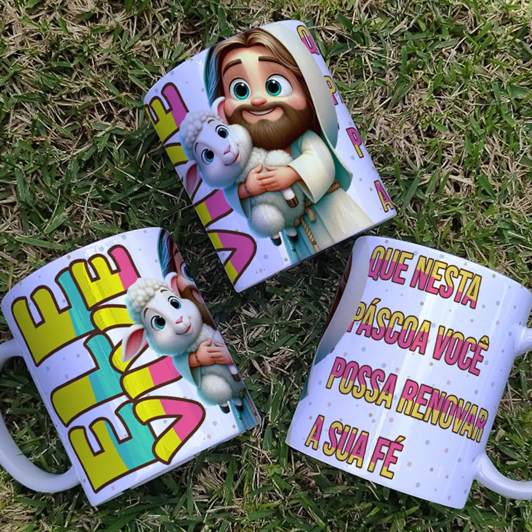 Canecas Páscoa Tema Jesus