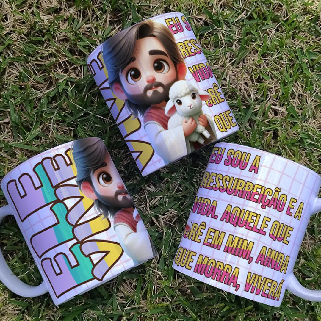 Canecas Páscoa Tema Jesus