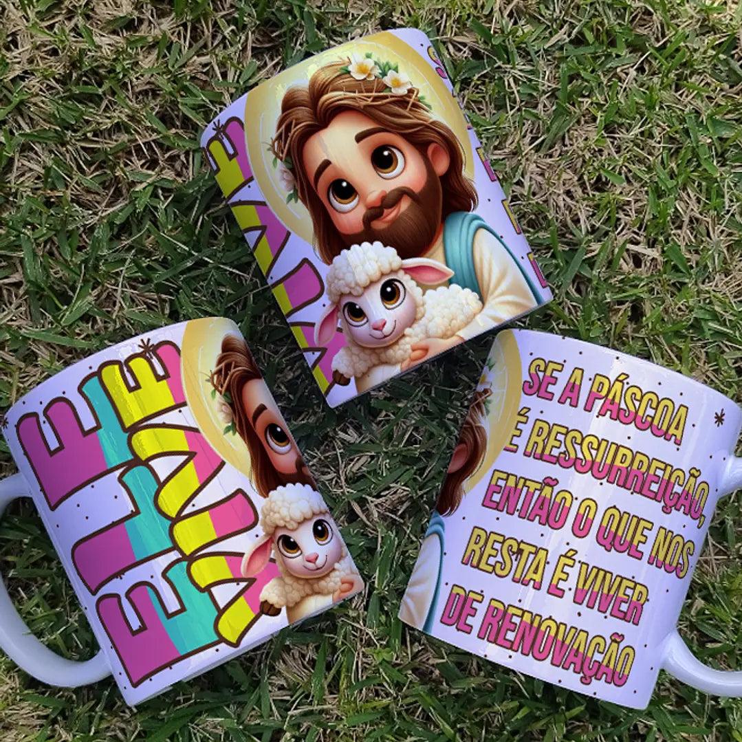 Canecas Páscoa Tema Jesus