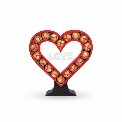Packshot profissional do coração porta-chocolates "LOVE"