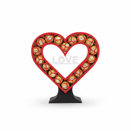 Packshot profissional do coração porta-chocolates "LOVE"