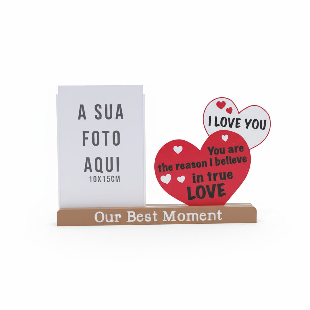 Packshot profissional do porta-retratos "Our Best Moment"